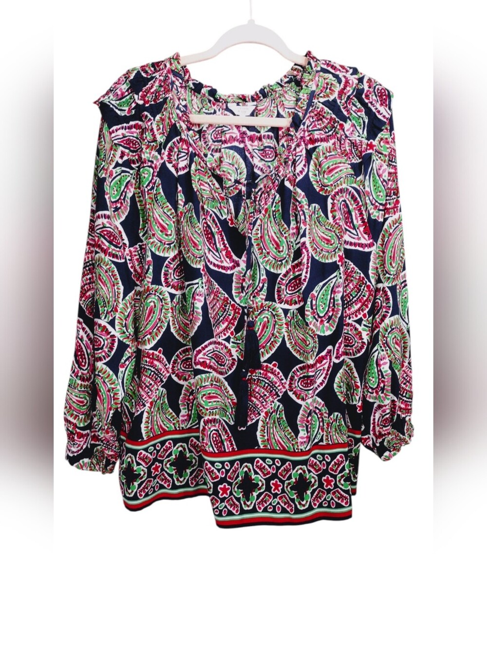Crown & Ivy Blouse Paisley Boho Size XXL